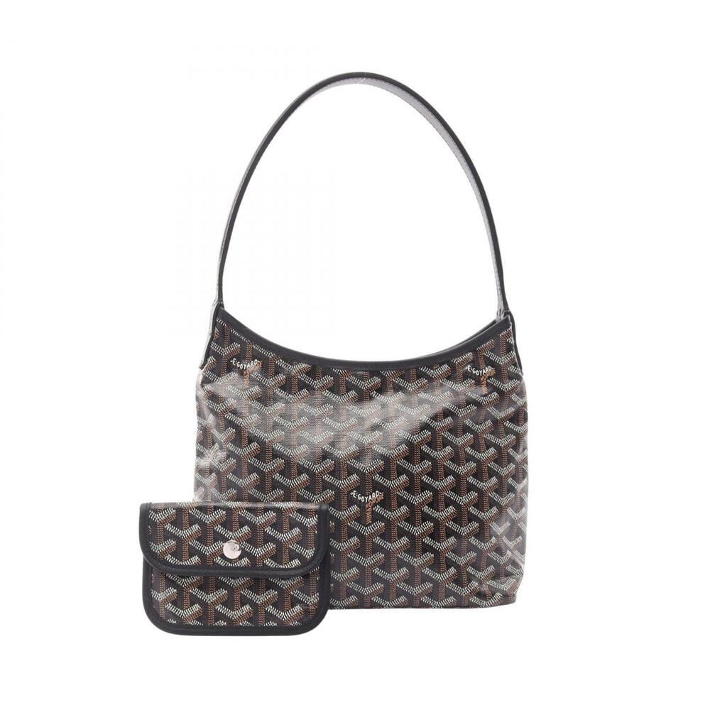 Goyard Boheme Mini Hobo Bag Handbag, Coated Canvas Leather, Women's, Black, W...